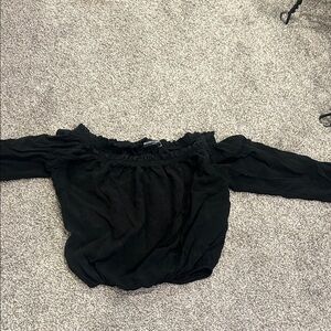 Brandy Melville Black Ruffle Top